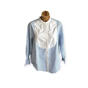 GAP BIG shirt loose oversized striped blue white medium cotton